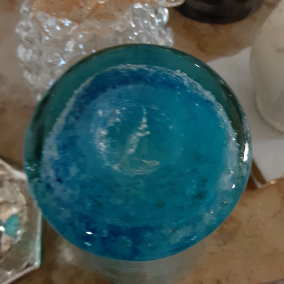 Blown, Addled, Mottled Blue Drinking Glass - Picture 3 of 6